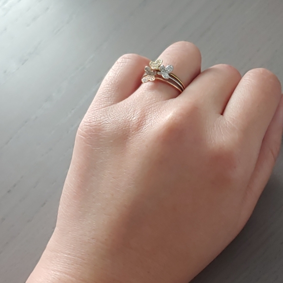 Gold 14k Butterfly Diamond Ring - Picture 6 of 8